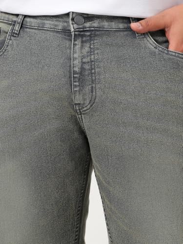 Image of Urbano Plus Men's Stretch Fit Mid Rise Washed Bootcut Jeans Stretchable