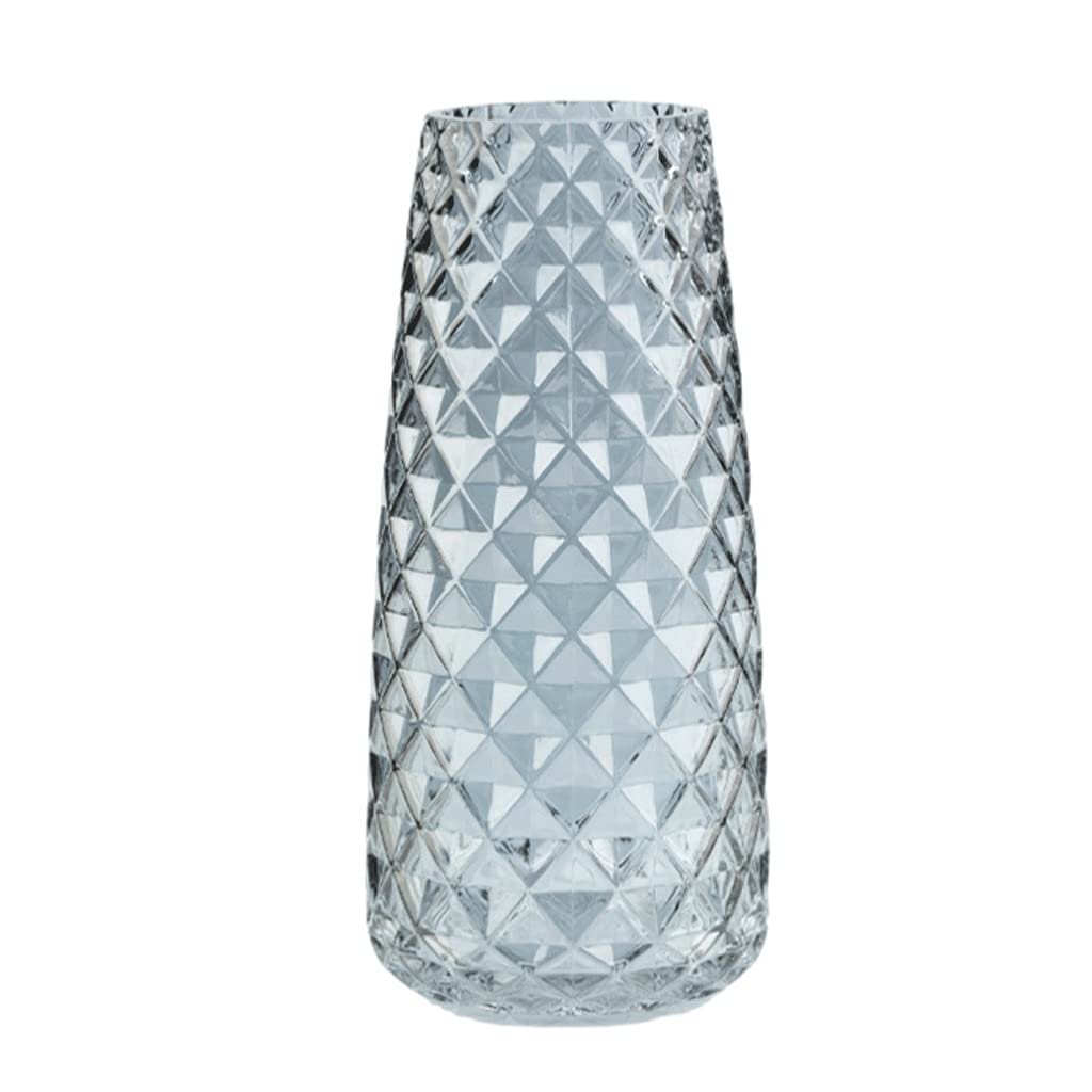 Ngdfgr Grey Unique Vase Flower Vases Clear Glass Floral Vases Decor Dining Table Balcony Centerpieces Wedding Housewarming Fashion (Grey),