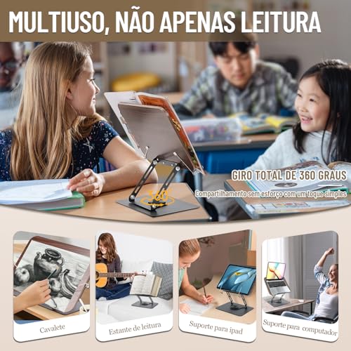 Apoio de Leitura Livro, Apoio de Leitura, Suporte Leitura, Suporte Livro, Suporte para Livros, Supor