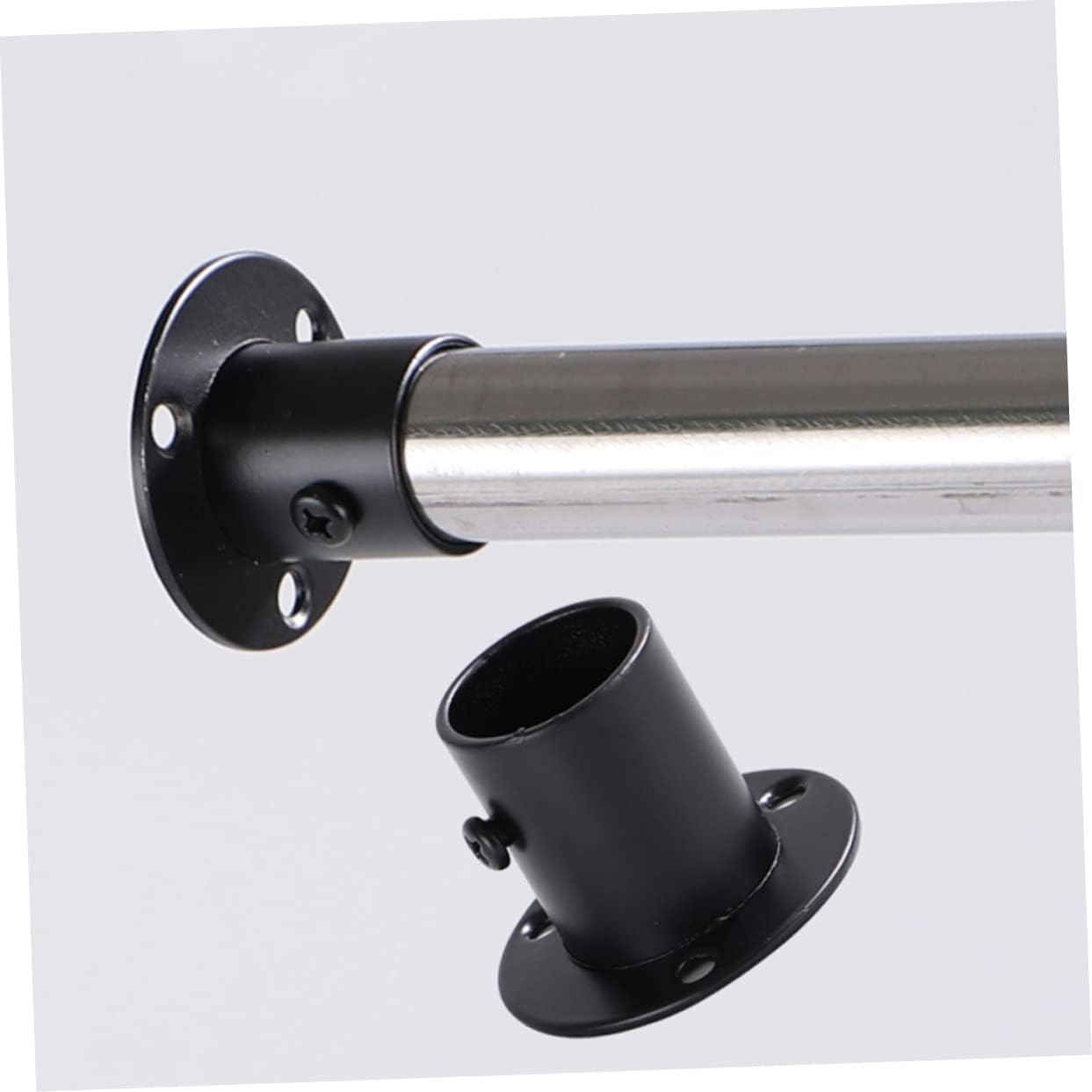 4pcs Stainless Steel Closet Rod Brackets Heavy Duty Easy Install Rustproof Fit for Bedroom Bathroom Balcony