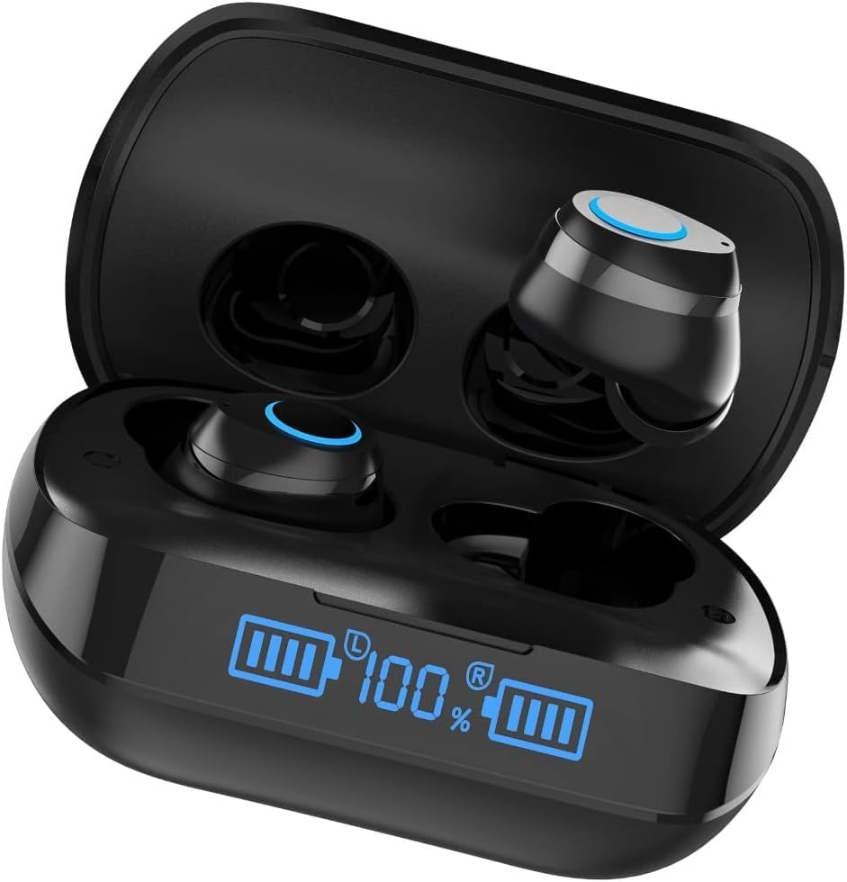 I31 Adaptive Noise Cancelling, Water Proof, True Wireless Earbuds with 5.1 Headphones with Super Bass Sound, Dual Dynamic Drivers for Hi-Res Premium Sound with Digital display Battery Power