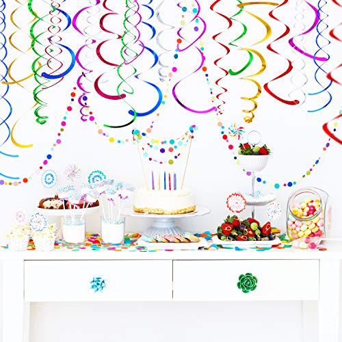 84 Pieces Christmas Hanging Swirls Whirls Party Decoration Streamers Decorations For Thanksgiving Day Birthday Baby Shower Graduation Wedding Celebration Tea Party #TOP3
