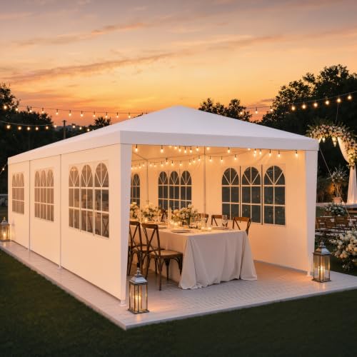 Image of HOTEEL Party Tent 10x30FT, Large Outdoor Canopy Tent, White