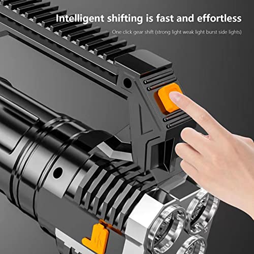 Four-Nuclear Explosion Led Flashlight, Multifunctional Portable Usb Rechargeable Powerful Handheld Spotlight Flashlight With 4 Lighting Modes & Power Display For Outdoor Emergencies Camping Fishing #TOP4