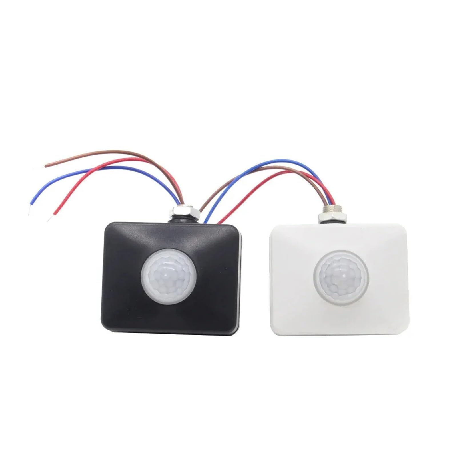 Sensor de movimiento LED 220V 110V 12V Detector PIR rotación de 180 grados temporizador for exteriores interruptor de luz Sensor de movimiento PIR(Black,12 V)