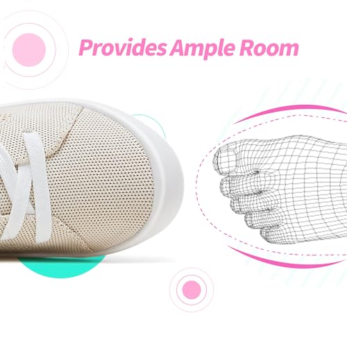 ALTOCIS Women's Knit Slip On Sneakers Ladies Elastic Low Top Flats Lightweight Breathe Mesh Fashion Sneakers Cute Flying Woven Loafers(Beige US9)