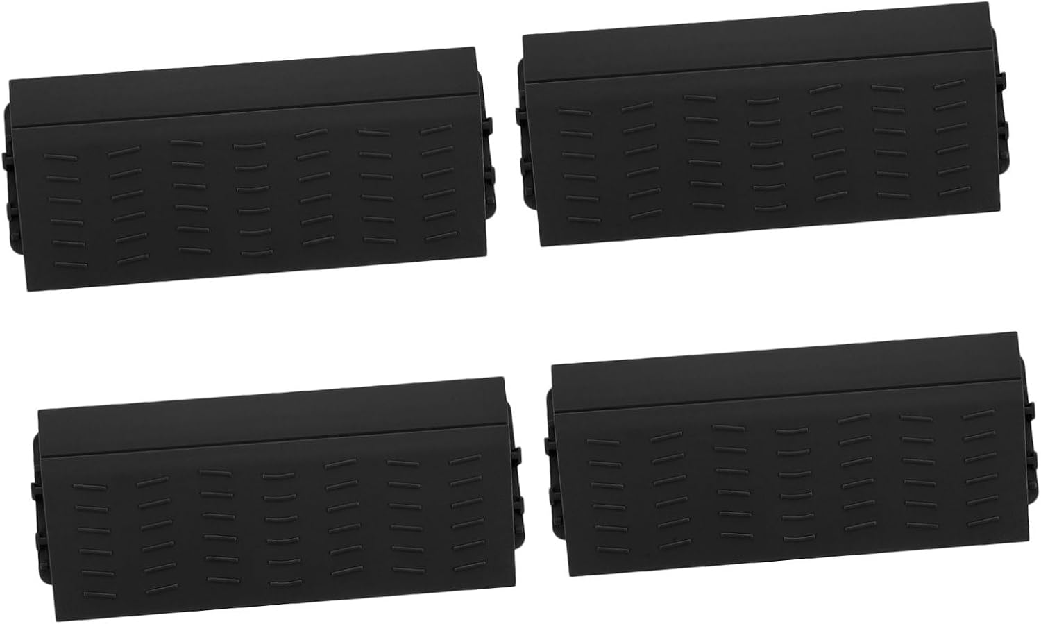 4pcs Portable Plastic Threshold Ramp for Robot Vacuum Cleaner and Wheelchair, 0.8 Inch Raised Abs Entry Slope Mats for Indoor and Outdoor Doorways, Lightweight Black Ramp