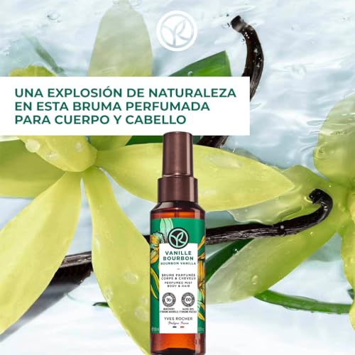 Yves Rocher Bruma Corporal Perfumada BAIN DE NATURE - Sensualidad Satinada para Cuerpo y Cabello - 96% Ingredientes Naturales - Vegana y Botella Reciclada - 100 ml (Vainilla) - imagen 2