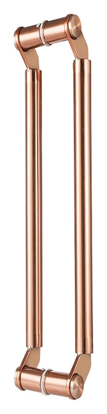 Poignées de porte de douche de prestige en acier inoxydable or rose 120cm