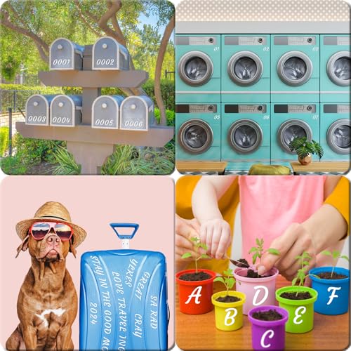 Image of 380 Pieces 10 Sheets Letter Stickers,Self Adhesive Waterproof Mailbox Numbers Stickers,Alphabet Decals for DIY,Bulletin Board,Window,Door,Sign,Bike,Car,Laptop,Scrapbook(White, 2 Inch)