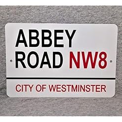 Inga Plaque en métal avec inscription Abbey Road City Of Westminster London England Studios Célèbre Street Street Plaque… - Les Beatles, Paul McCartney, John Lennon, RIngo Starr, George Harrison