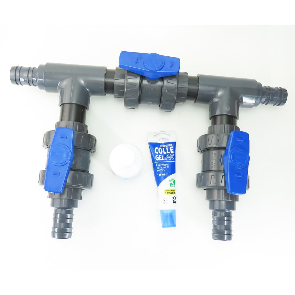 jardiboutique - Kit by Pass en ø 38 mm - Colle et décapant en Plus pour Piscine.