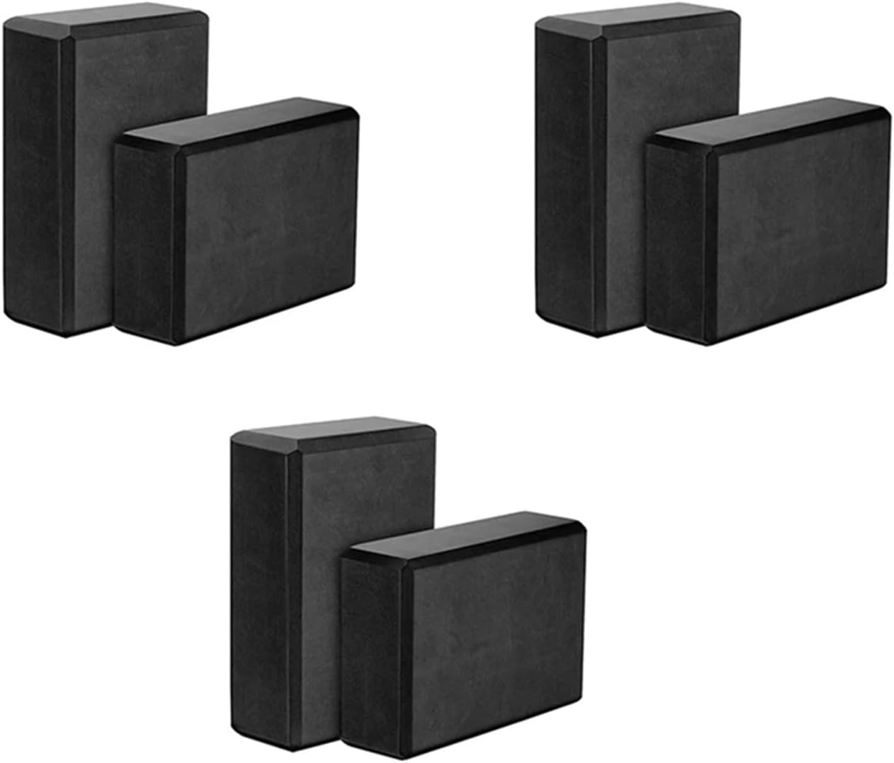 Yoga Blocks 6 Pack,23X15X7.6Cm Foam Yoga Block Exercise Bricks Lightweight,Black