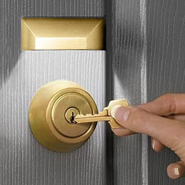 Keyhole Light Lamp Infrared Auto Sensor Motion Detector Door Keyhole 4 LED Light lamp Stick-on Anywhere Tap Lights-Battery Operated-Gold
