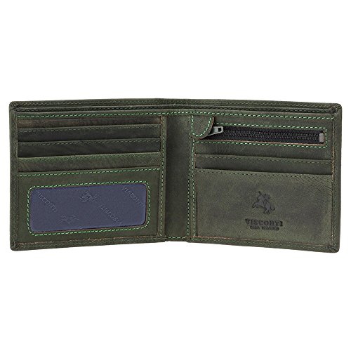 Visconti Hunter 707 ID and Card Holder Slim Wallet in Distressed Leather