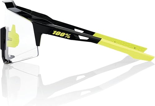 Miniatura 3 de 100% SPEEDCRAFT - Gafas de sol deportivas para ciclismo (negro brillante, lente fotocromática) Azul espejo,Lente fotocromática negra brillante,Azul