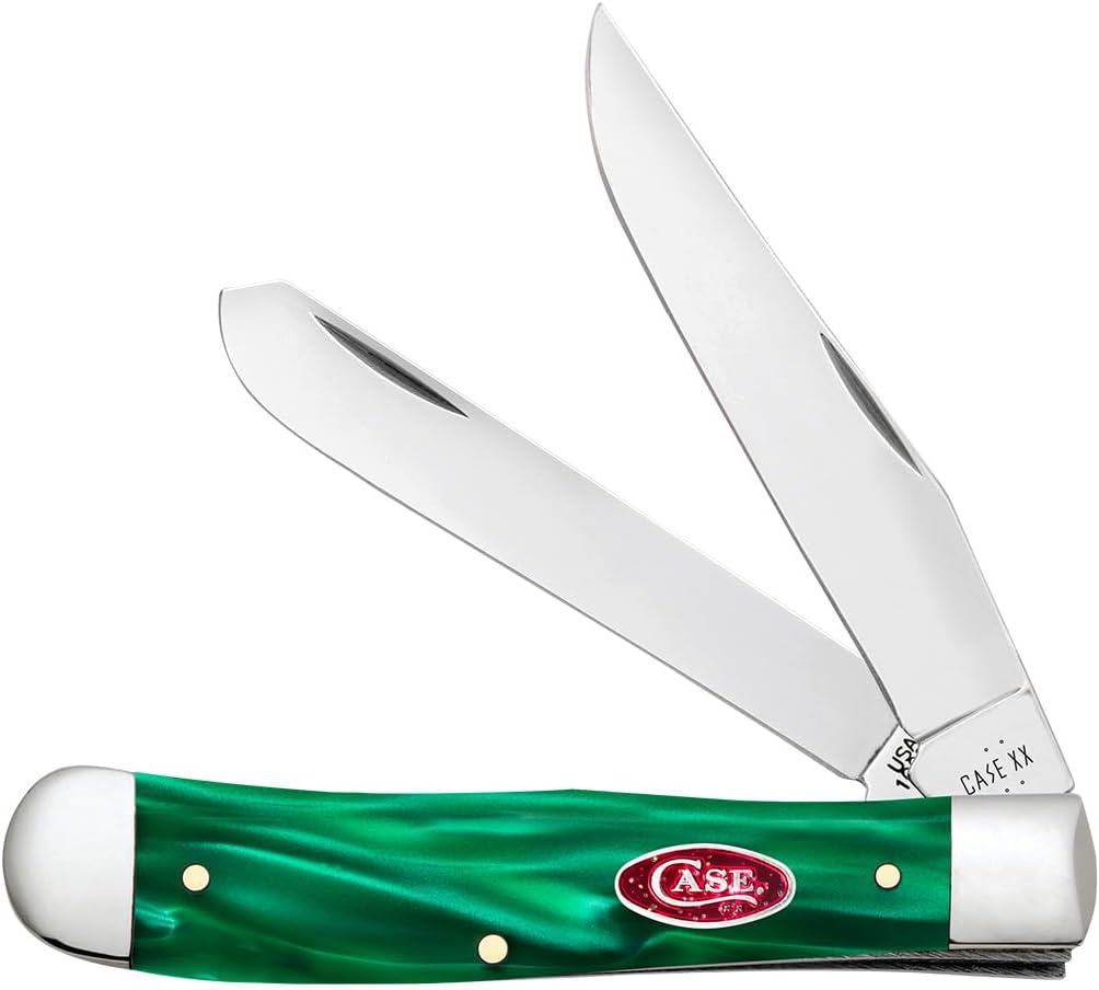 Case XX WR Pocket Knife Trapper Kirinite Green Pearl Item #24410 (10254 SS) Length Close: 4 1/8 inches