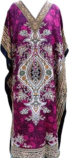 ukal Women Tunic Kimono Kaftan Free Size Long Maxi Party Dress for Loungewear Holidays Nightwear Dresses-picture-55