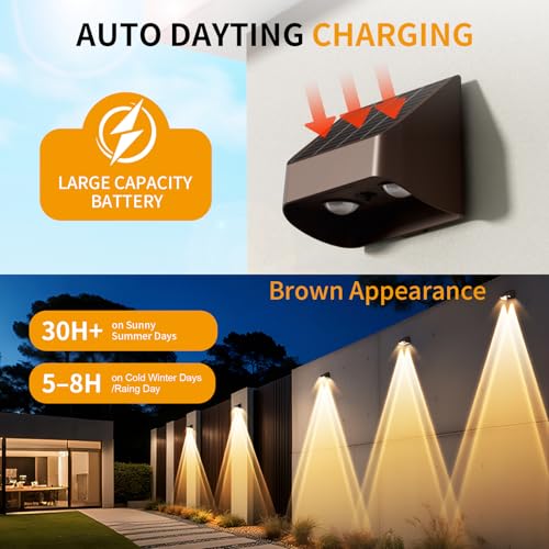 Long Lasting Solar Fence Lights Outdoor,3000/4000/6000K,Deck Lights Waterproof,Perfect for Winter and Rainy Days,Dusk to Dawn High Brightness Solar Lighting for Wall,Step,Yard,Patio,Backyard(12 Pack) by Yivsen - Image 2