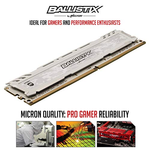 Image of Crucial Ballistix Sport LT 3200 MHz DDR4 DRAM Desktop Gaming Memory Single 16GB CL16 BLS16G4D32AESC (White)