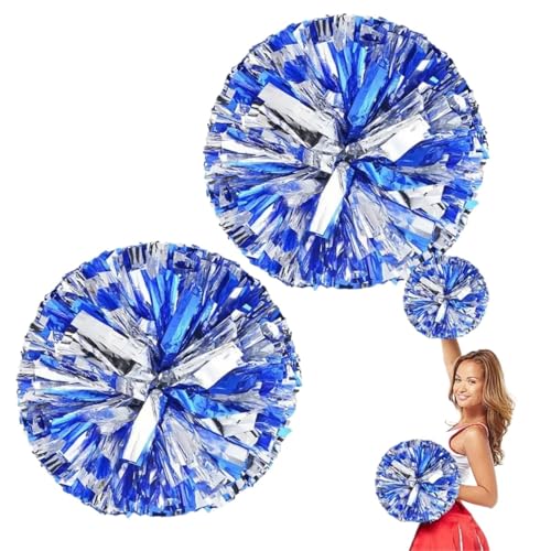 4 pezzi con maniglia Cheerleader Pom Poms Cheerleading Ball Decorator Club Sport Supplies per Ballare, Cheerleading(Blue)
