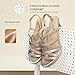 DREAM PAIRS Women's Strappy Stiletto High Heels Round Toe Platform Dress Shoes Comfortable Ankle Strap Heeled Sandals For Formal Party Wedding Evening Dress,Size 7.5,Gold,DWUMHS2503
