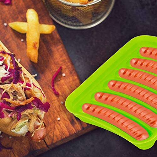 Miniatura 7 de Molde De Silicona Para Salchichas,Antiadherente,Paquete De 3 Moldes Para Hornear Perros Calientes Para Niños,Sin Bpa,Hecho A Mano,Bandeja Para Hamburguesas Y Salchichas,Molde Para Comida Para Verde