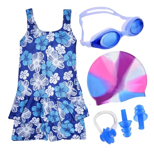 Girls Swimming Kit Combo | Swimming Costume, Goggles, Swim Cap, N...