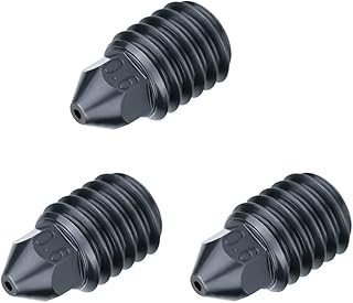 3Pcs 0.6mm Upgrade 500℃ High Temperature Wear-Resistant Removable Hardened Steel Nozzle Extruder Head for Bambu Lab X1C P1P 3D Printer Hotend.