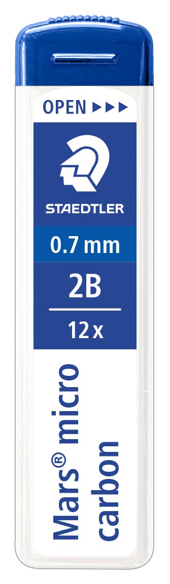 Staedtler 250 07-2B Mina Sottile Micro 0.7 mm 2B 12 Pezzi