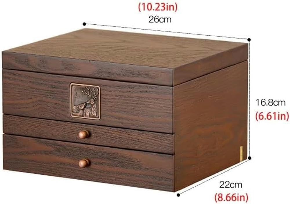 Organizador De Joyas De 10,23 Pulgadas, Caja De Almacenamiento Retro De Madera, Caja Pequeña para Guardar Anillos, Pulseras, Collares, Pendientes Y Relojes.