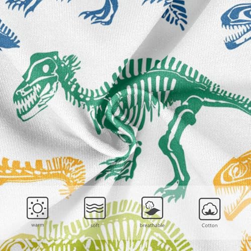 Wusikd Dinosaurs Skeletons Girls' Underwear Cotton Blue Green Orange Yellow Girls Briefs Soft Toddler Underwear 2T3