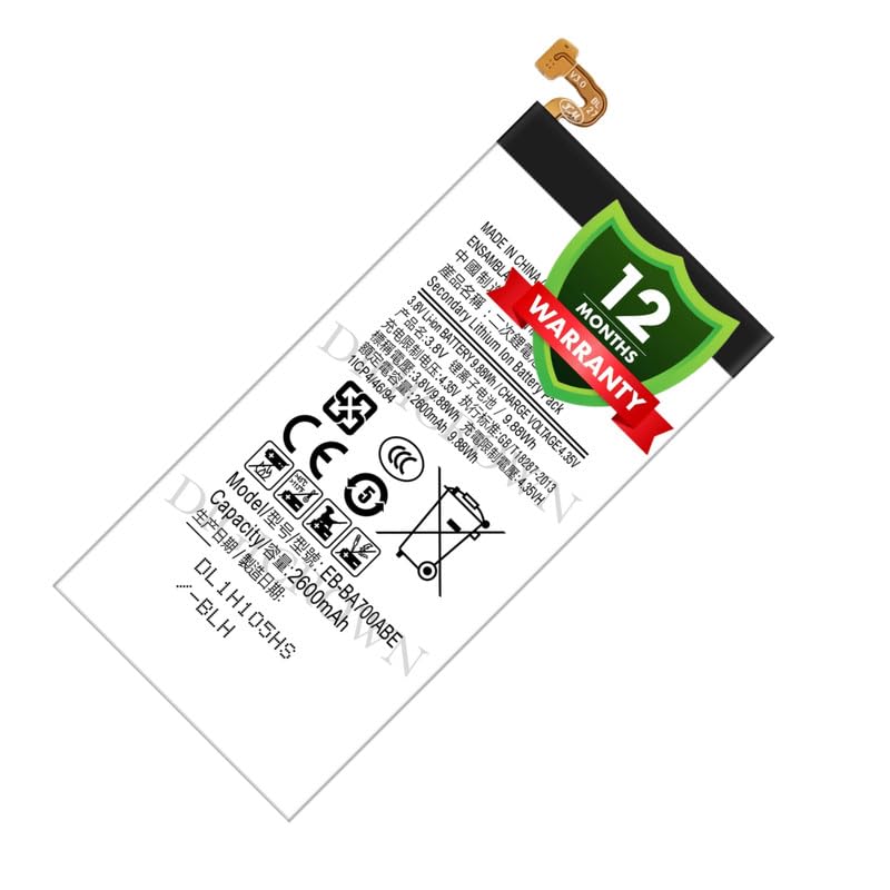 Image of Original EB-BA700ABE Battery Compatible for Samsung Galaxy A7 (SM-A700F) - (2600mAh) - 1 Year Warranty DF7