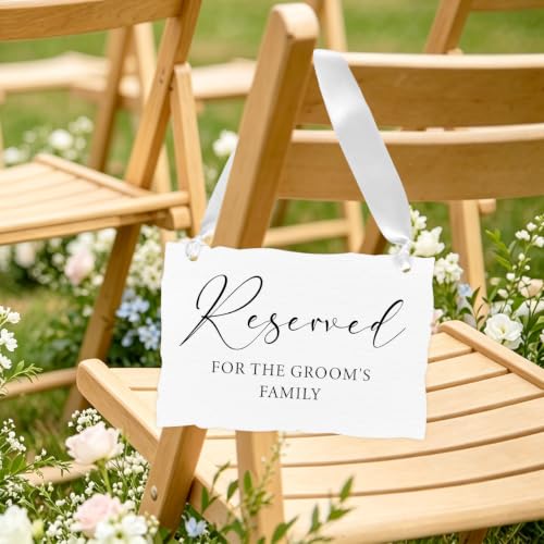 12 Pcs Reserved Signs for Wedding Hanging Wedding Reserved Seating Tags A19