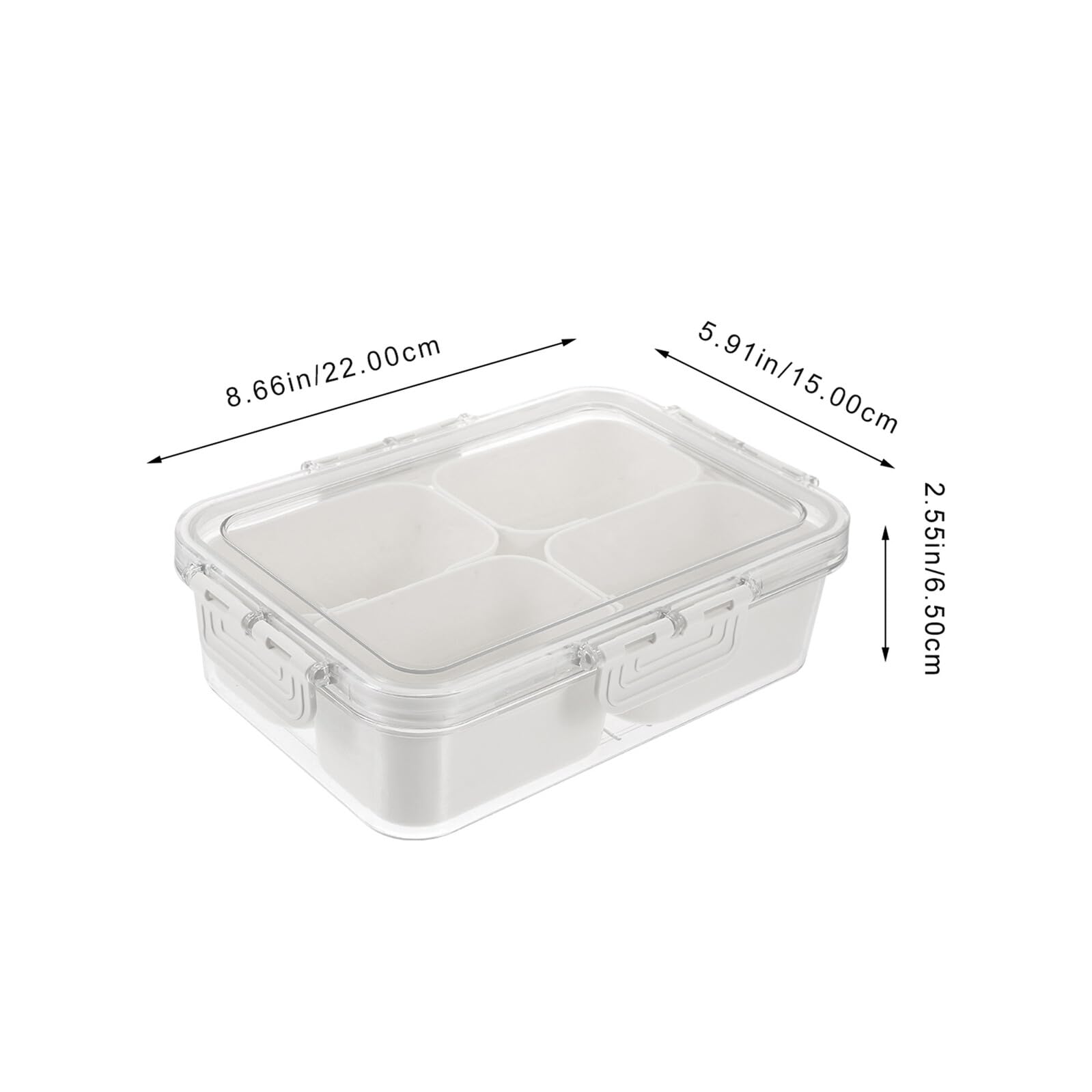 2 Stücke Tragbare Snackbox mit Fächern und Deckel Transparenter Organizer für Süßigkeiten Obst Nüsse Gewürze mit Praktischem Griff für Picknick Party und Reise