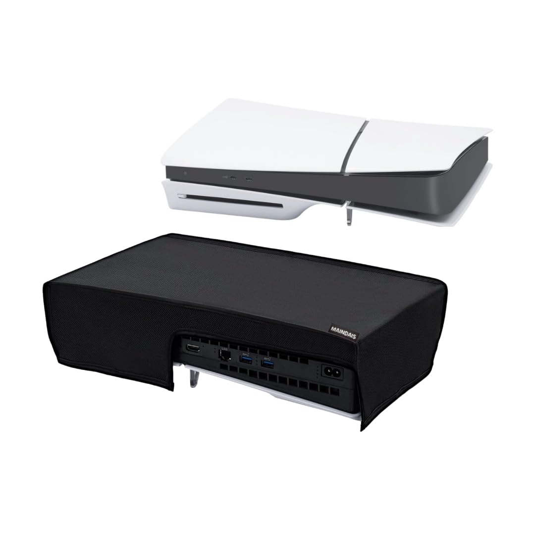 Horizontal Dust Cover For PS5 games Console Back Cable Port For Playstation 5 Console Digital & Disk Version Protects from Dust Water and Scratches – (Black MDPS5HC-101)(Not for PS5 Slim/Pro)