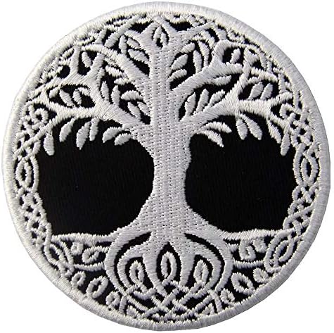 Glow in Dark Norse Myth Yggdrasil The Tree of Life Patch Eye of Tree Embroidered Sew On Reflective at Night Tactical Fastener Paintball Emblem Badges