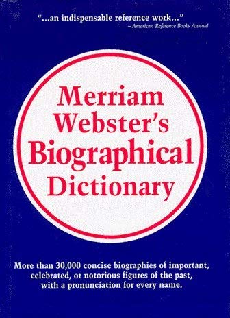 Webster's Biographical Dictionary 087779443X Book Cover