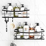 ODesign Shower Caddy Storage with Removable 4 Hooks Adhesive Shower Shelf Basket No Drilling Rustpro