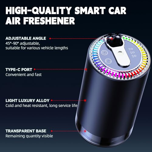 Image of Smart Car Air Freshener, Car Air Freshener Diffuser with Two-Color Star Projector and 80ml Perfume, 3 Mode Adjustable Automatic Aroma Diffuser with Auto On /Off & Atmosphere Light