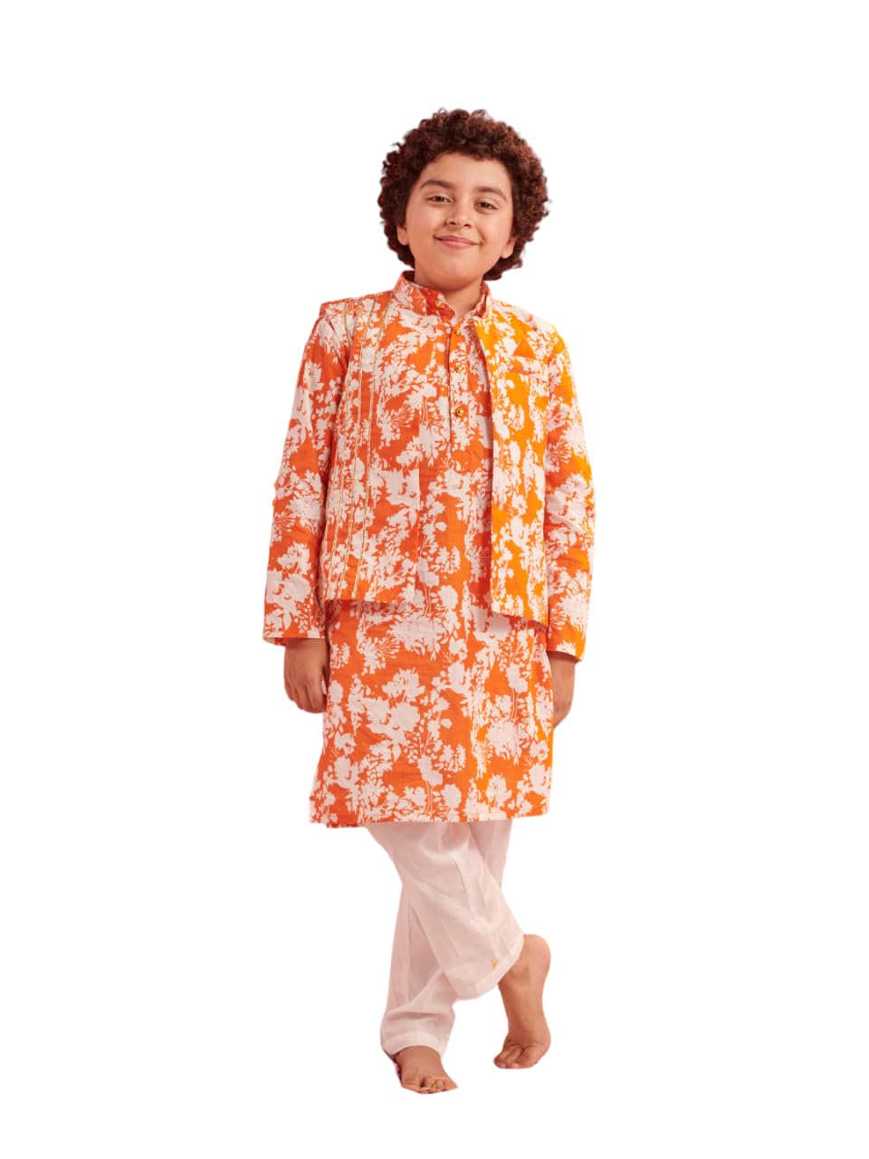 Pspeaches Boys Floral Regular Kurta With Pyjamas (15-16Years)