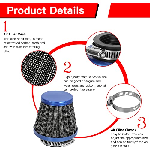 Grehua 35Mm 1.4 Inch Air Filter For Ssr 110 125 Taotao Db24 Db14 Gk110 Baja Dr70 Redcat 110 Rps Kazuma Falcon 90Cc Thumpstar Kymco Icebear Sunl Peace Off Road Atv Quad Scooter Pit Dirt Bike Blue #TOP1