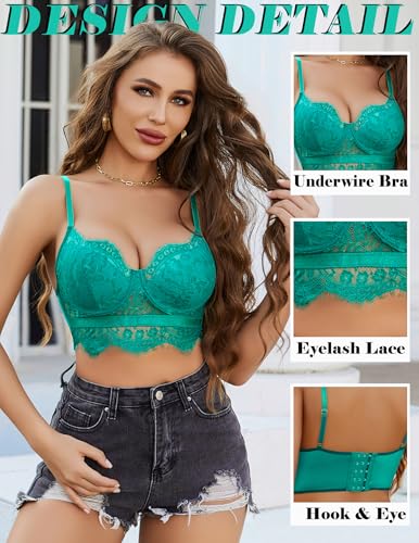 Image of Avidlove Lace Bralettes for Women Y2k Strap Bustier Cami Top V Neck Camisole Lingerie