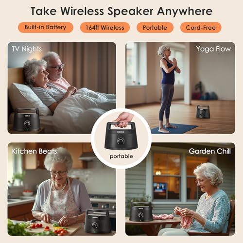Image of SIMOLIO Wireless Speakers for TV for Seniors, Portable Bluetooth Speaker