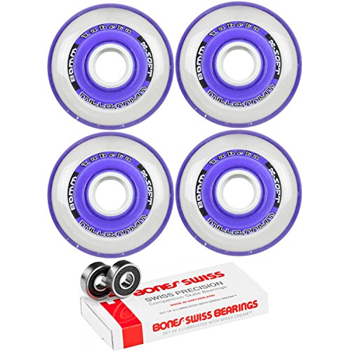 Labeda Millennium Gripper Purple Hockey Inline Wheels 80mm X-Soft 4 Pack Swiss