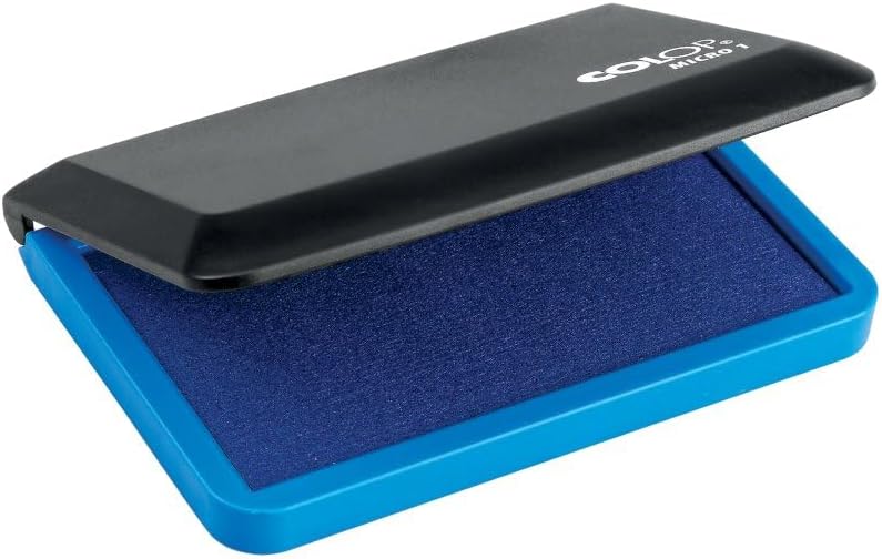 COLOP Micro 1 Blue Rubber Stamp Ink Pad. Measures 90x50mm. Best Ink Pad for Home, Office, and Crafting Use. Water-Based, Non-Toxic, Document-Proof and Vegan Friendly.