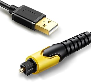 USB to Optical Audio Adapter, One Way Audio Converter Audio Signal from USB to SPDIF ONLY, External Sound Card Optical Output Stereo Channel Compatible with Windows Mac Laptop PC, Not for TV