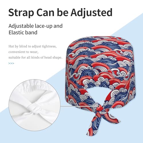 Image of Breathable Working Cap with Adjustable Sweatband Scrub Cap for Men /Women