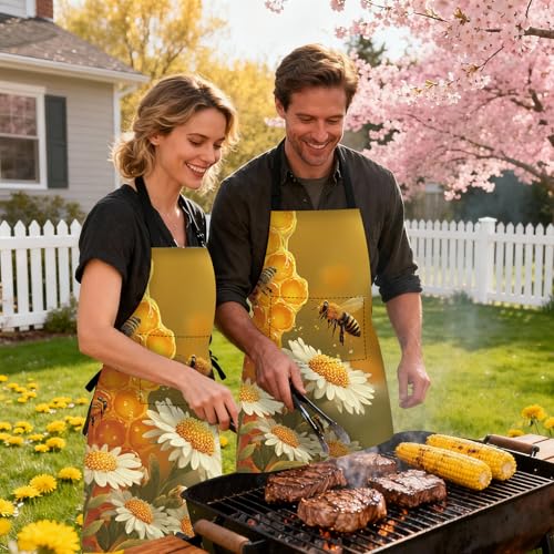 Image of Nuxovilar Decorative Kitchen Apron, 26.77x30.70 Inch Polyester Cooking Wearable Cover
