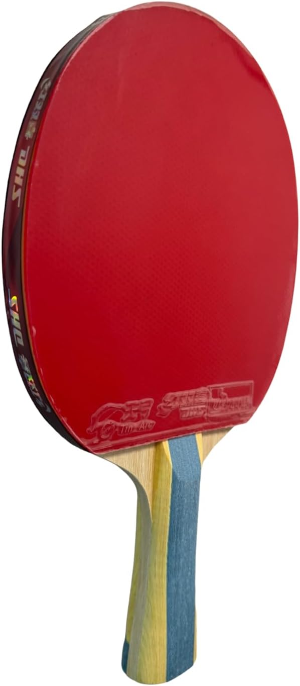 DHS Sports 6 Star Table Tennis Racket H6002 - Shakehand, ITTF Approved Paddle, Advanced, 5 Ply Wood, Thicker Core, Hurricane 8 and Tin Arc Rubbers